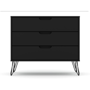 Manhattan Comfort Dresser, 3- Drawers, Black 103GMC