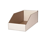 Disco Wht Cardboard Bin Boxes 2" Front 12" Deep 4 1/2" High 10704