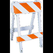 Mutual Industries Injection Molded Type II Traffic Safety, Poly, 48 Inch H, 8 Inch L, 24 Inch W, Orange/white stripes 14672-2-8