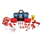 Brady Lockout Kit, 9 Lockouts, 10 Tags, Blue 153672