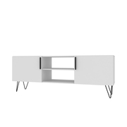 Manhattan Comfort Nolita 63" TV Stand with 6 Shelves in White 167AMC198