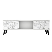 Manhattan Comfort Doyers Mid-Century Modern TV Stand, White 175AMC