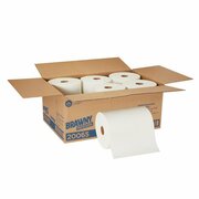 Georgia-Pacific Dry Wipe Roll, D400, Continuous Roll, Double Recreped DRC, 10 in Wide 250 Ft Length, White, 6 Pack 20065