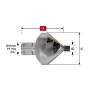 Karnasch Countersink, 82 Degree, Weldon, 4 Carbide 201776045