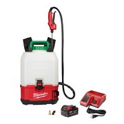 Milwaukee Tool 4 gal. Backpack Sprayer Kit, HDPE Tank, Cone, Fan Spray Pattern, 48 in Hose Length 2820-21PS