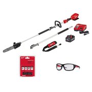 Milwaukee Tool M18 FUEL 10" Pole Saw Kit w/ QUIK-LOK, EXTRA Saw Chain AND Glasses 2825-21PS, 49-16-2723, 48-73-2020