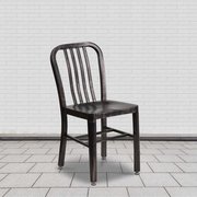 Flash Furniture 2PK Black-Gold Metal Indoor-Outdoor Chair - Bistro 2-CH-61200-18-BQ-GG