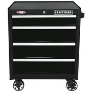 Craftsman 2000 Series Rolling Tool Cabinet, 4 Drawer, Black/Red, Steel, 26 in W x 18 in D x 34 in H CMST98215RB