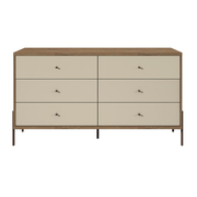 Manhattan Comfort Double Dresser, 6 Extnsn Drwr, White, 59" 350594