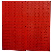 Wall Control Industrial Pegboard, Red Metal Peg Boards, PK2 35-IP-3232-R