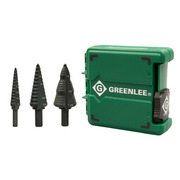 Greenlee Step Bit Set, 3 Flat Shanks, (#1, 4, 9) GSBSET3