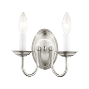 Livex Lighting Home Basics 2 Light Brushed Nickel Wall Sconce 4152-91