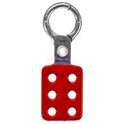 Master Lock Lockout Tagout Safety Hasp, Snap-On, 1 in Jaw Clearance, Aluminum, Red 416