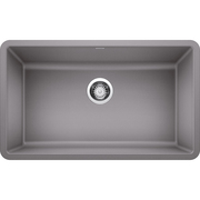 Blanco Precis Silgranit 30" Single Bowl Undermount Kitchen Sink - Metallic Gray 442536