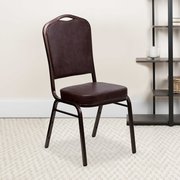 Flash Furniture Brown Vinyl Banquet Chair 4-FD-C01-COPPER-BRN-VY-GG