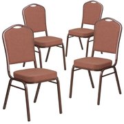 Flash Furniture Brown Fabric Banquet Chair 4-FD-C01-COP-1-GG