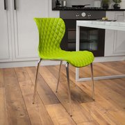 Flash Furniture Lowell Contemporary Design Citrus Green Plastic Stack Chair, PK4 4-LF-7-07C-CGRN-GG