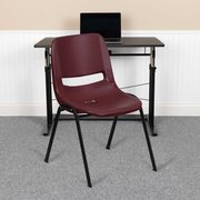 Flash Furniture Burgundy Plastic Stack Chair 5-RUT-EO1-BY-GG