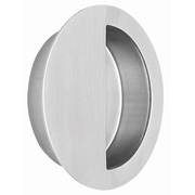 Omnia Round Half Covered Flush Pull Satin Stainless Steel 3-9/16 7507/90 US32D