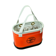 Klein Tools Bucket Bag, Bucket Bag, Orange, Plastic Exterior, Canvas Interior, Polypropylene Bottom, 14 Pockets 5144BHHB