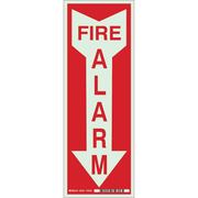 Brady Fire Alarm Sign, 14X5", R/GRN, Fire ALM 80223
