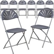 Flash Furniture Charcoal Plastic Folding Chair 8-LE-L-4-CH-GG