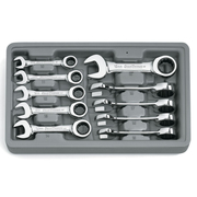 Gearwrench 10 Piece 72-Tooth 12 Point Stubby Ratcheting Combination Metric Wrench Set 9520D