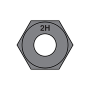 Zoro Select Hex Nut, 3/4"-10, Steel, Grade 2H, Plain, 125 PK 75A1942H