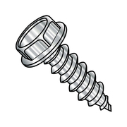 ZORO SELECT Thread Cutting Screw, 1/4"-14 x 1-1/2 in, 18-8 Stainless Steel Hex Head Hex Drive, 600 PK 1424ABW188