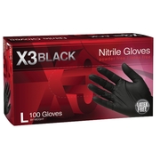 Ammex X3 Powder Free, Textured, Black Nitrile La AMXBX346100