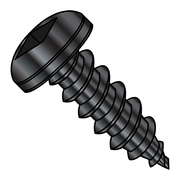 ZORO SELECT Thread Forming Screw, #6-18 x 3/4 in, Black Oxide Steel Pan Head Square Drive, 10000 PK 0612AQPB