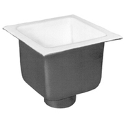 Zurn FD2376-NH3-H - 12" x 12" Acid Resisting Enamel Coated Floor Sink with 3" No-Hub Connection and 8" Sump Depth FD2376-NH3-H