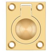 Deltana Flush Ring Pull, 1-3/4" X 1-3/8" Lifetime Brass FRP175CR003