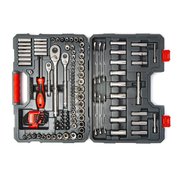 Crescent 142 Piece 1/4", 3/8" & 1/2" Drive 6 & 12 Point Standard & Deep SAE/Metric Mechanics Tool Set CTK142C