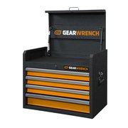 Gearwrench Tool Chest, 4 Drawer, Black/Orange, 26 in W 83240