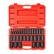 Tekton 1/2 Inch Drive Deep 6-Point Impact Socket Set, 31-Piece (8-38 mm) SID92335