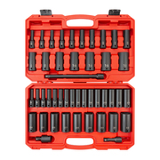 Tekton 1/2 Inch Drive Deep 6-Point Impact Socket Set, 45-Piece (5/16 - 1-1/4 in., 8-32 mm) SID92404