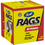 Scott Scott® Rags In A Box, 10" x 12", White, 200/Box, 8 Boxes/Case KW143