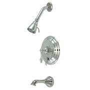Kingston Brass Tub and Shower Faucet, Polished Chrome, Wall Mount KB36310AL