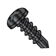 ZORO SELECT Self-Drilling Screw, #6-20 x 5/8 in, Black Oxide Steel Pan Head Phillips Drive, 10000 PK 0610KPPB