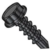 ZORO SELECT Self-Drilling Screw, #10-16 x 1-1/2 in, Black Oxide Steel Hex Head Hex Drive, 1000 PK 1024KWB