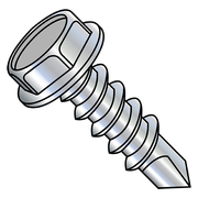 ZORO SELECT Self-Drilling Screw, 3/8"-12 x 4 in, Zinc Plated Steel Hex Head Hex Drive, 300 PK 3764KW