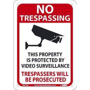 Nmc No Trespassing Video Surveillance Sign, M974A M974A