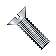 ZORO SELECT #8-32 x 7/16 in Slotted Flat Machine Screw, Zinc Plated Steel, 10000 PK 0807MSF