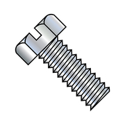 ZORO SELECT #8-32 x 5/8 in Slotted Hex Machine Screw, Zinc Plated Steel, 9000 PK 0810MSH