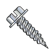 ZORO SELECT Self-Drilling Screw, #8-15 x 3/4 in, Zinc Plated Steel Hex Head Slotted Drive, 6000 PK 0812PSW