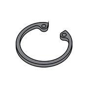 Zoro Select Internal Retaining Ring, Steel, Black Phosphate Finish, 0.938 in Bore Dia., 1000 PK 93RIBP
