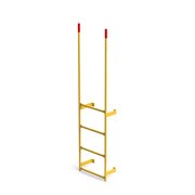 Ega Products Walk Through Dock Ladder, Wall Mount, 4 Rungs, 3'2" Top Rung Height, Yellow MRT-04