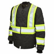 Tough Duck Quilted Safety Jacket, 2XL, Black S43221
