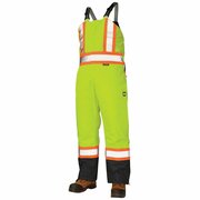 Tough Duck Large Hi-Vis Insulated Bibs, Florescent Green S79811